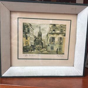 framed lithograph print  "Paris: L'Eglise St. Severin"